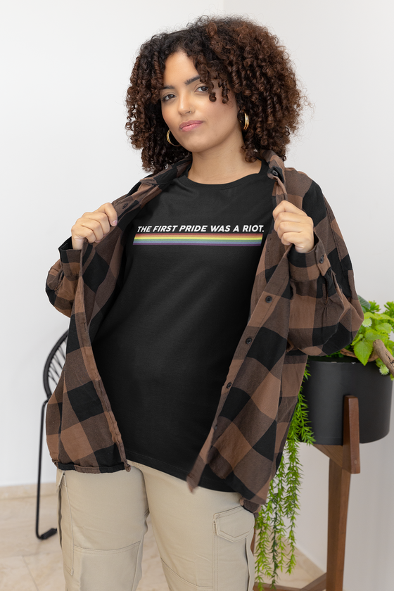 The First Pride Was a Riot Rainbow Line Shirt