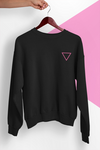Pink Triangle Pocket Print Crewneck Sweatshirt
