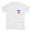 Gay Pride Shirt - Bleeding Rainbow Heart - Queer T-Shirt - Unisex Black or White