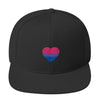 Bisexual Pride Heart Embroidered Snapback - Bisexual Pride Hat