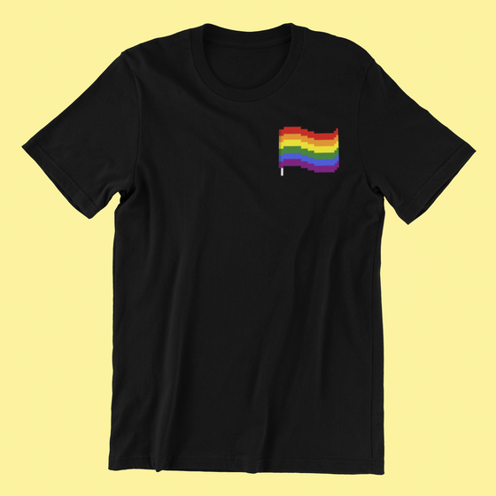 Pixelated Rainbow Flag Pocket Print Shirt