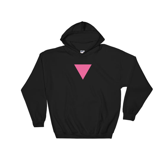 Gay Pride Pink Triangle Hoodie - Black