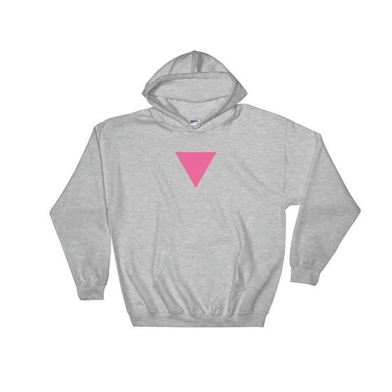 Gay Pride Pink Triangle Hoodie - Gray