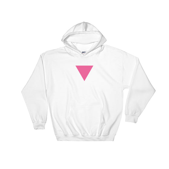 Gay Pride Pink Triangle Hoodie - White