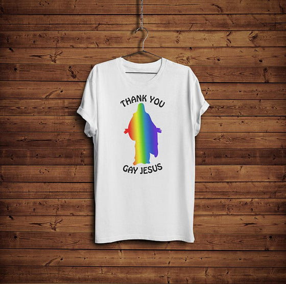 Thank You Gay Jesus - Funny Gay Pride Shirt - QueerlyDesigns