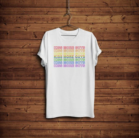 Kiss More Guys Gay Pride Shirt