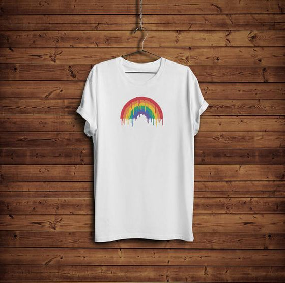 Melting Rainbow Gay Pride T-Shirt on Hanger