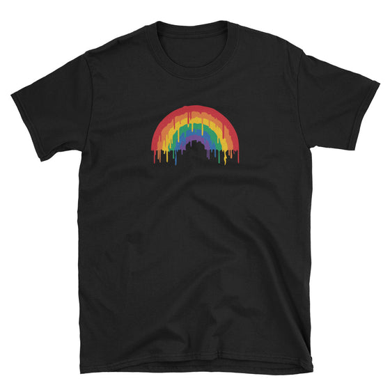 Melting Rainbow Gay Pride T-Shirt - Black Tee