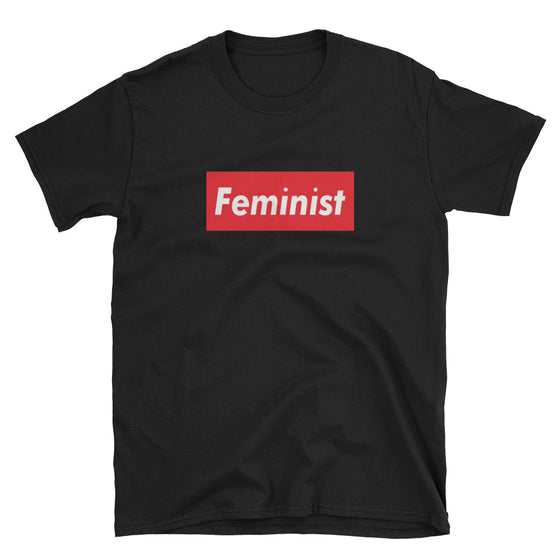Feminist T-Shirt - Supreme Logo Tee Parody - Unisex Black Tee