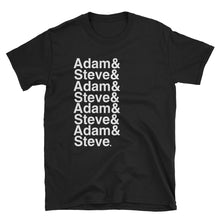  Adam and Steve Name List Funny Gay Pride Shirt - Black Tee