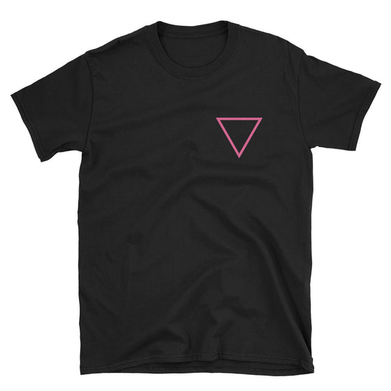 Gay Pride T-Shirt - Pink Triangle Shirt - Unisex Black Tee