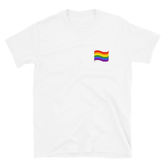 Pixelated Rainbow Flag Pocket Print Shirt
