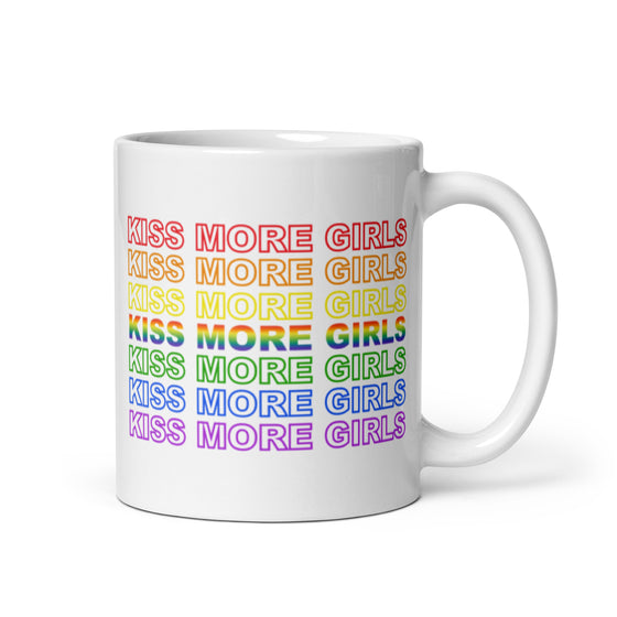 Kiss More Girls Rainbow Mug